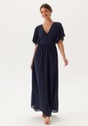 Bubbleroom Occasion Butterfly Sleeve Chiffon Gown Navy 44