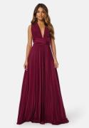 Goddiva Multi Tie Maxi Dress Berry XS (UK8)