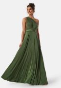 Goddiva Multi Tie Maxi Dress Olive green M (UK12)