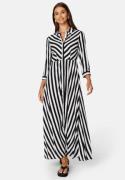 YAS Yassavanna Long Shirt Dress Black Stripes:W WHITE STRIPE XS