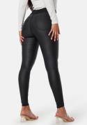 Happy Holly High Waist Push-Up Coated Treggings Black 48R