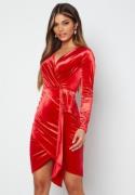 BUBBLEROOM Snapshot Drape Dress Red XS