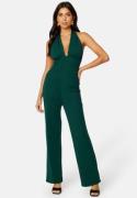 BUBBLEROOM Jesminda halterneck jumpsuit Dark green XL