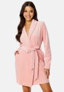 BUBBLEROOM Vania velour robe Dusty pink XL