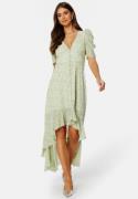 BUBBLEROOM Summer Luxe High-Low Midi Dress Green / Floral 36