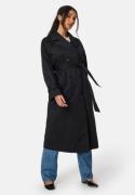 BUBBLEROOM Belted Midi Trenchcoat Black 50