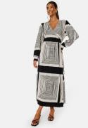 Object Collectors Item Tobina L/S Wrap Dress Black/White 36