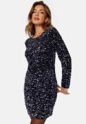 Pieces Pckam LS New Dress Black Detail:SILVER SEQUINS L