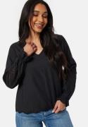 Pieces Pcjabby LS V-Neck top Black XS