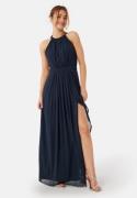 AngelEye High Neck Maxi Dress With Split Navy M (UK12)