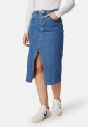 VILA Visol RW Midi Slit Denim Skirt Medium Blue Denim 36