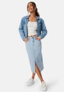 Happy Holly Denim Midi Slit Skirt Light blue 52