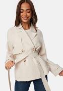 BUBBLEROOM Thelma Linen Trenchcoat Light beige XS