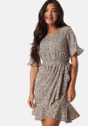 ONLY Onl New Olivia Short Wrap Dress Silver Mink XS