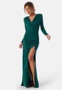 Bubbleroom Occasion Long Sleeve Soft Gown Dark green L