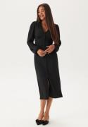 BUBBLEROOM Structure Button Midi Dress Black XS