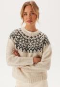 VILA Viejla O-neck L/S JACQUARD KNI Super Light Natural Me Pattern M