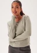 VILA Viril O-neck L/S Knit Top Oil Green Detail:MELANGE M