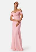 Goddiva Chiffon Off Shoulder Maxi Dress Blush XXL (UK18)