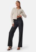 BUBBLEROOM High Waist Straight Leg Coated Jeans Black 40