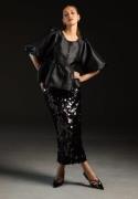 Bubbleroom Occasion Sequin Ankle Skirt Black 44