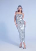 BUBBLEROOM Sequin Strap Dress Silver M