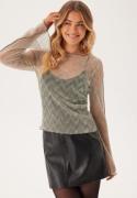 BUBBLEROOM Contrast Shimmer Top Gold XS