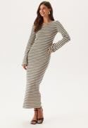 BUBBLEROOM Striped Maxi Dress Black/Offwhite XS