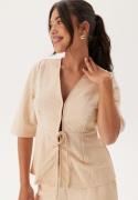 Happy Holly Soft Short Sleeve Blazer Light beige 36/38