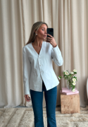 BUBBLEROOM V-neck Shaped Blazer Offwhite 36