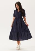 Happy Holly Broderie Anglaise V-Neck Dress Dark blue 48/50