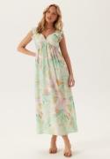 VERO MODA Vmjosie Sl Ankle Frill Dress Birds Egg Green Aop:myra XL