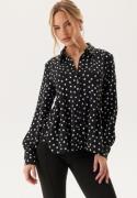 VILA Virasha L/S SHIRT SHIRT SHIRT  Black Beauty Aop:snow White Do 40