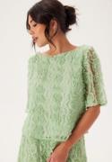 BUBBLEROOM 3D Flower Short Sleeve Blouse Dusty green XS