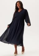 Happy Holly Dobby Dot Smock Midi Dress Dark blue 36/38