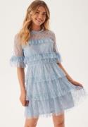 BUBBLEROOM Frill Lace Dress Dusty blue 44