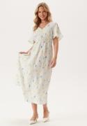VERO MODA Vmflora Olga Ss 7/8 DRESS DRES Snow White Aop:olga XL