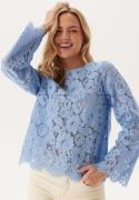 BUBBLEROOM Scalloped Edge Lace Blouse Light blue XS