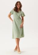 VILA Vilovie S/S Wrap Midi Dress Desert Sage AOP:Flower 36