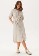 GANT Reg Linen Ss Shirt Dress Dry Sand 36