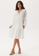Happy Holly Jersey Structure Wrap Dress White 36/38