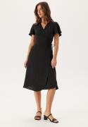 VILA Vilovie S/S Wrap Midi Dress Black 40
