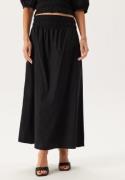 BUBBLEROOM Smock Waist Maxi Skirt Black XL