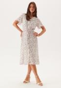 Pieces Pcnya Ss V-neck Midi Dress Cloud Dancer Aop:romantic Flow M