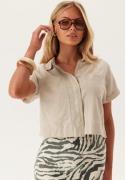 Pieces Onlcaro S/S LINEN BL BOXY SHIR Pumice Stone XL