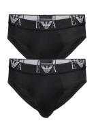 Mens Knit 2Pack Brie Underbukser Y-front Briefs Black Emporio Armani