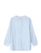 Monochrome Lines Ida Shirt Top Blue Juna