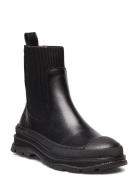 Booties - Flat - With Elastic Boots Støvler Black ANGULUS