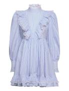 Louisa Stripes Kort Kjole Blue Custommade