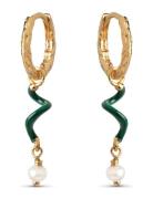 Twist Hoops Accessories Jewellery Earrings Hoops Green Enamel Copenhag...